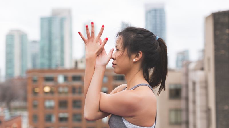 Woman Stretching Her Arms
