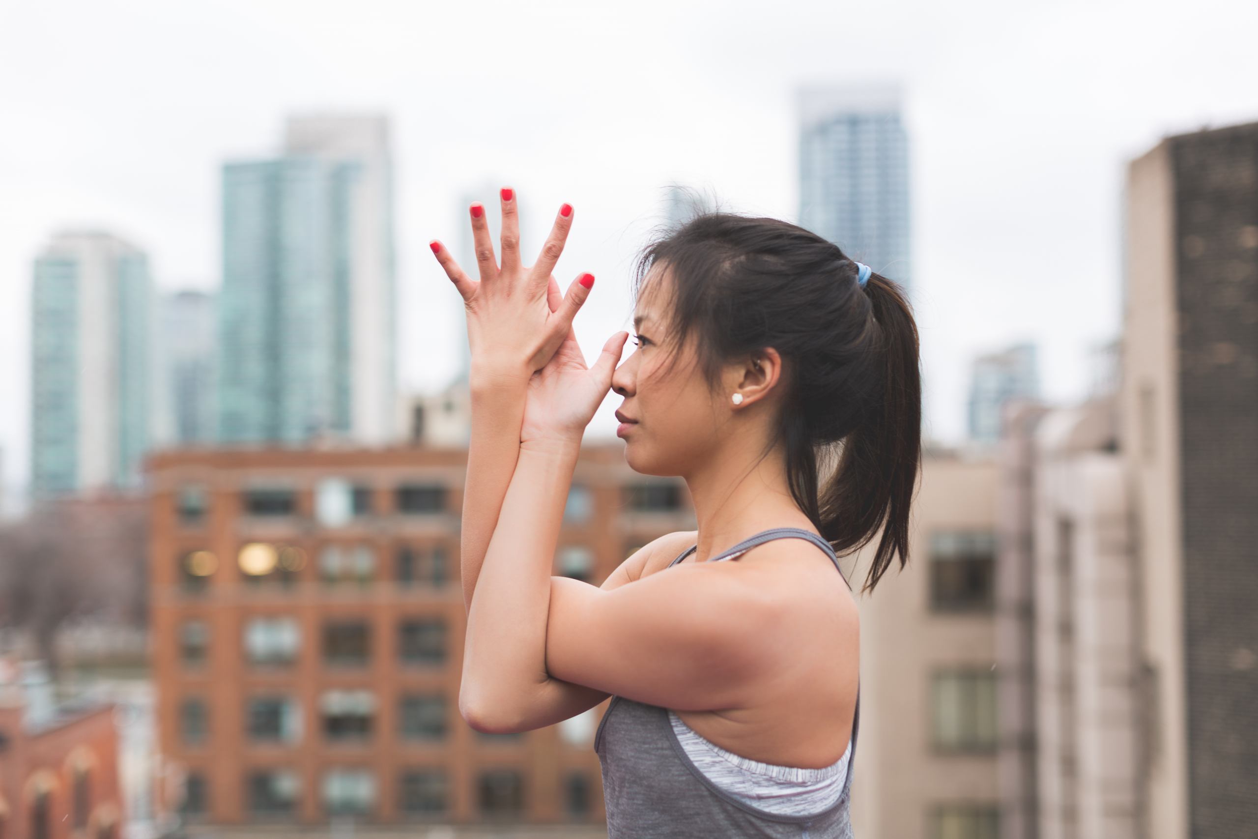 Woman Stretching Her Arms
